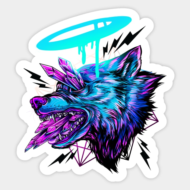 Crystal Wolf Sticker by Retkikosmos